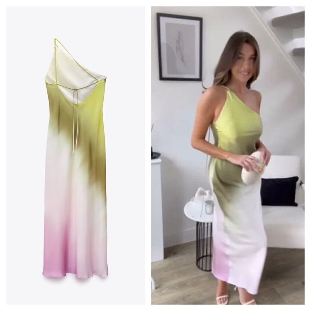 ZARA TIE DYE ASYMMETRIC DRESS - Picture 6 of 6